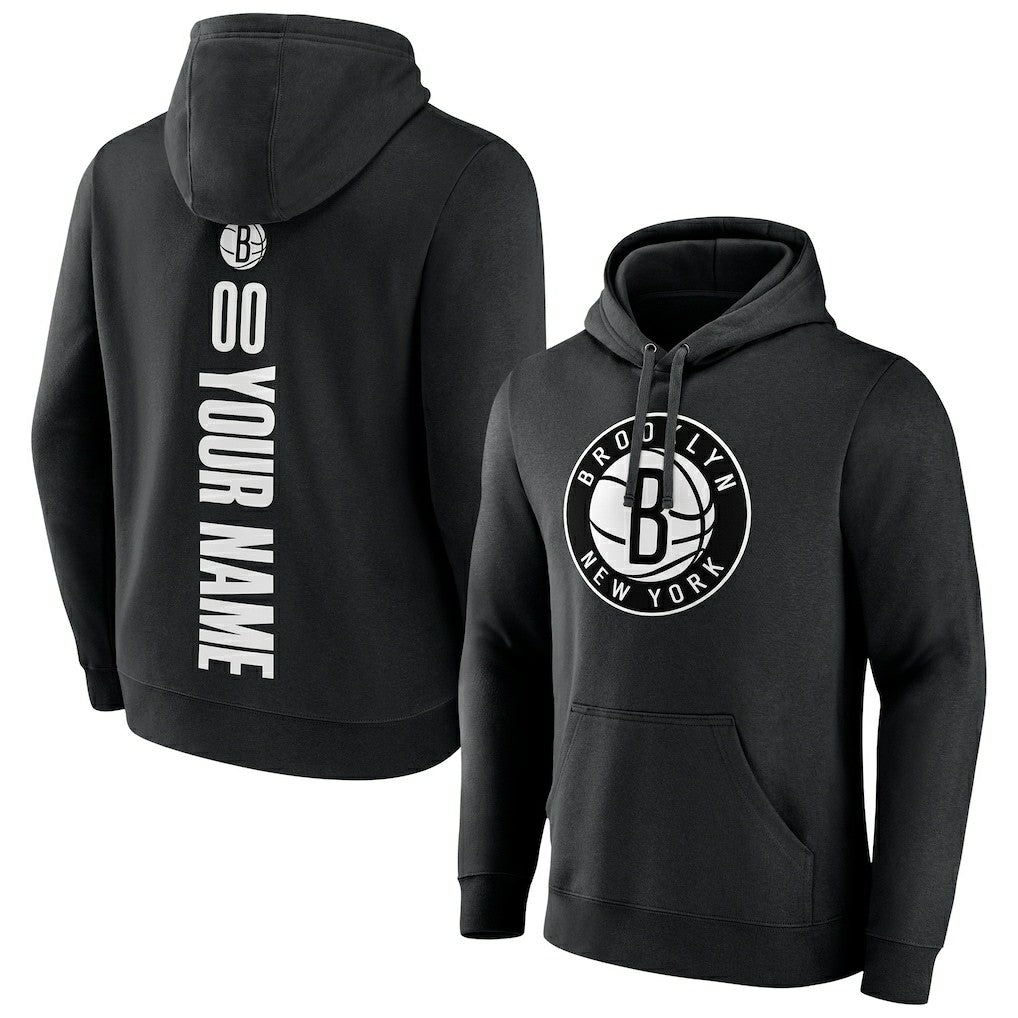 Black Brooklyn Nets Playmaker Personalized Name & Number Pullover Hoodie | NBA