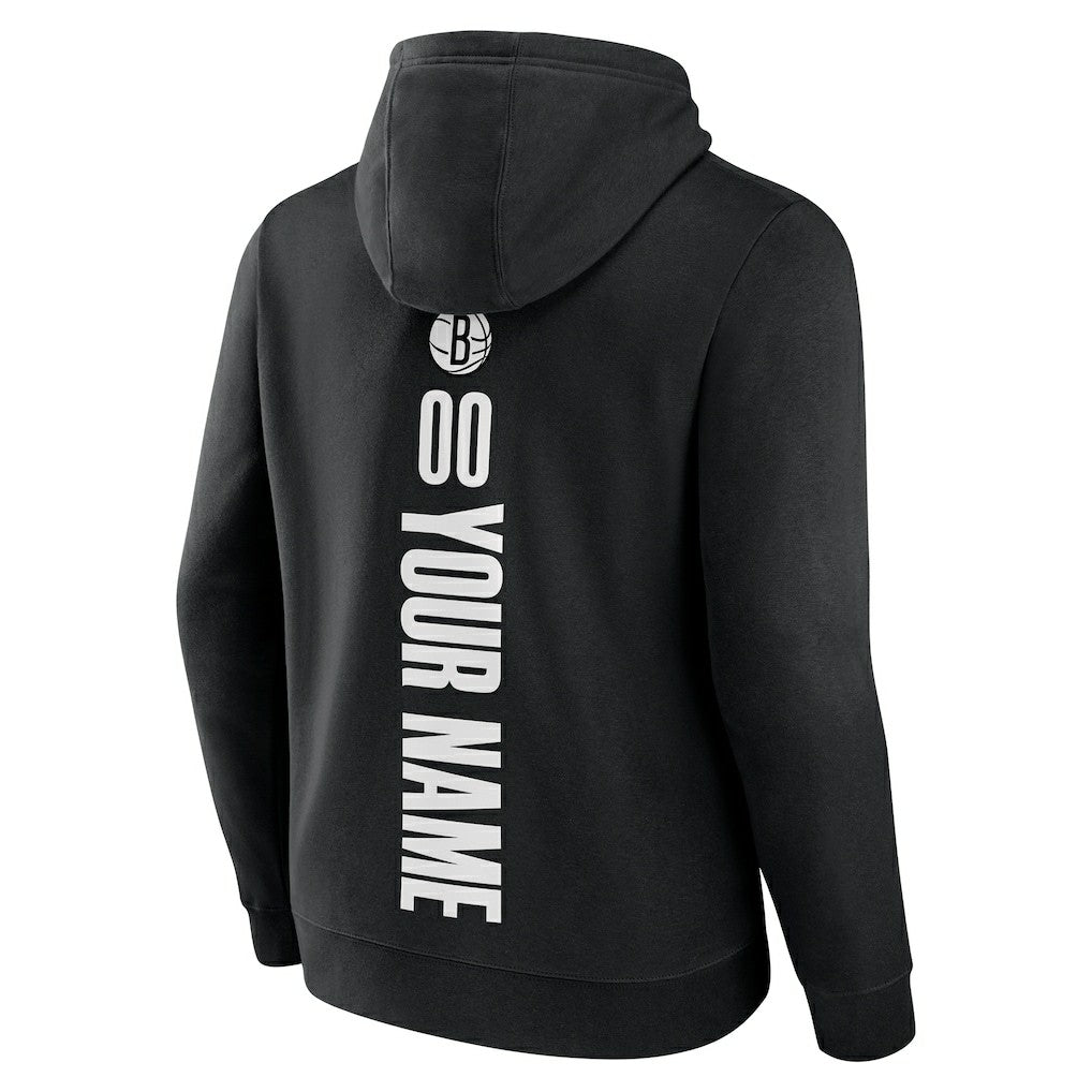 Black Brooklyn Nets Playmaker Personalized Name & Number Pullover Hoodie | NBA