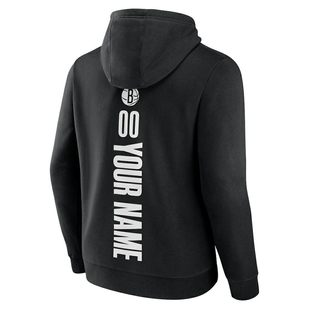 Black Brooklyn Nets Playmaker Personalized Name & Number Pullover Hoodie | NBA