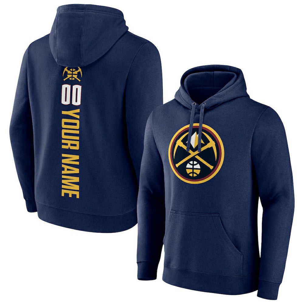 Navy Denver Nuggets Playmaker Personalized Name & Number Pullover Hoodie sale | NBA