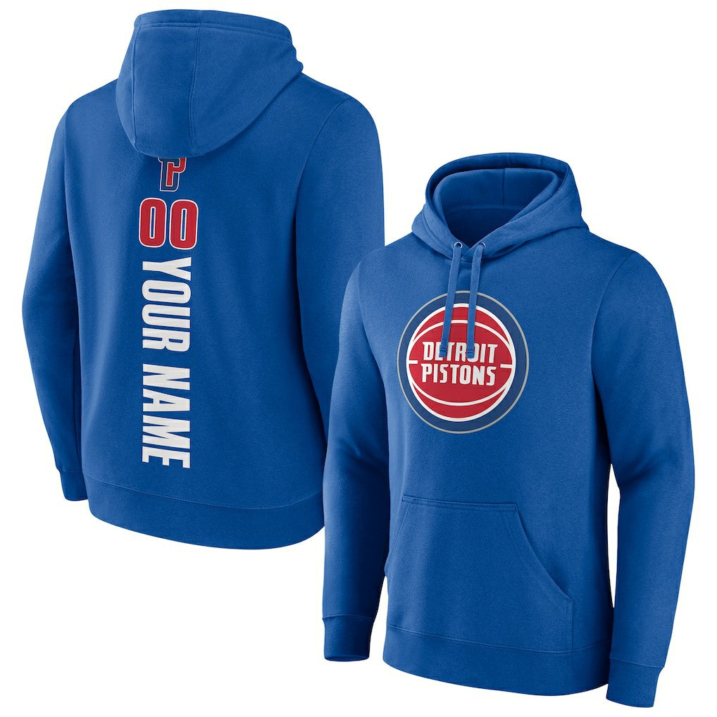 Blue Detroit Pistons Playmaker Personalized Name & Number Pullover Hoodie sale | NBA