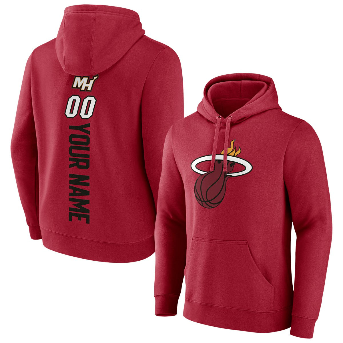 Red Miami Heat Playmaker Personalized Name & Number Pullover Hoodie | NBA