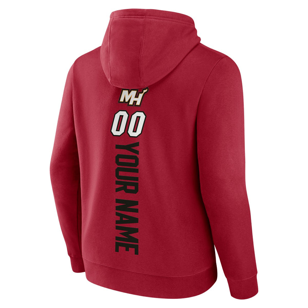 Red Miami Heat Playmaker Personalized Name & Number Pullover Hoodie | NBA