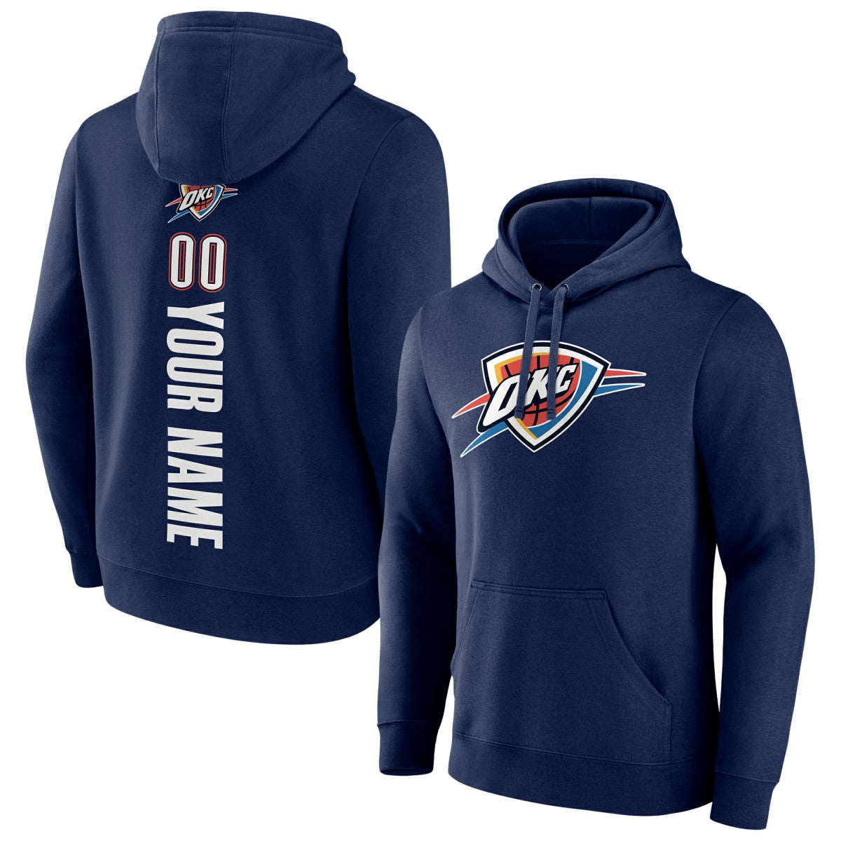 Navy Oklahoma City Thunder Playmaker Personalized Name & Number Pullover Hoodie | NBA