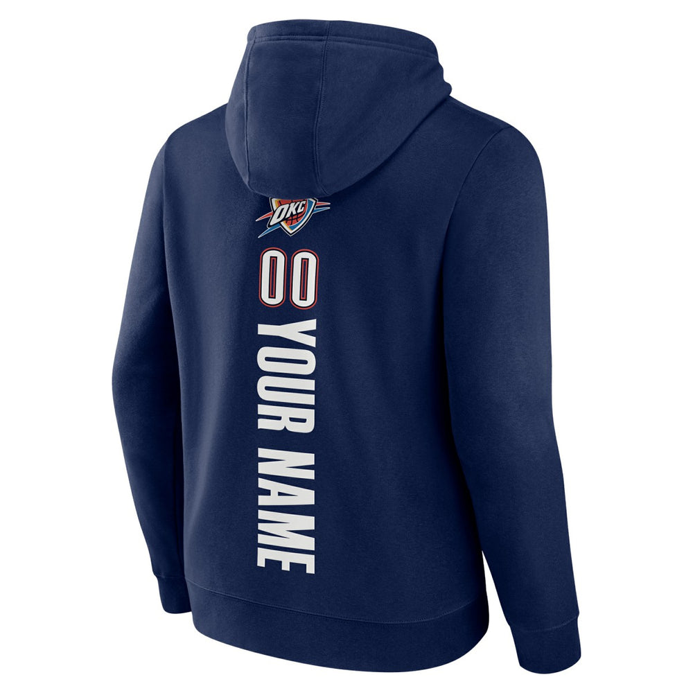 Navy Oklahoma City Thunder Playmaker Personalized Name & Number Pullover Hoodie | NBA