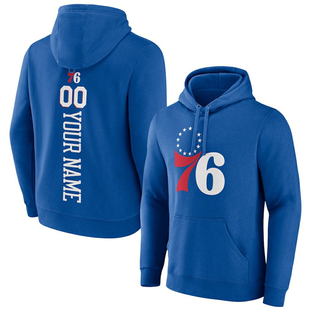 Royal Philadelphia 76ers Playmaker Personalized Name & Number Pullover Hoodie | NBA