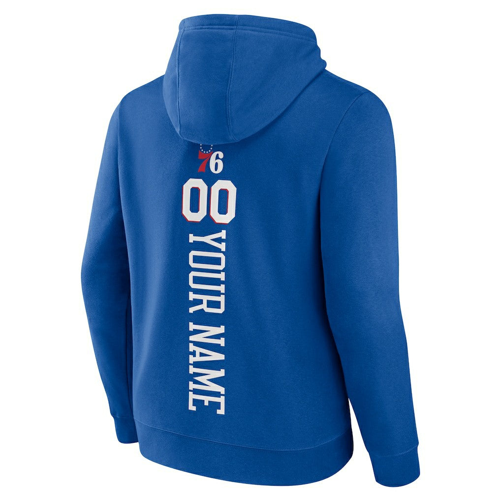 Royal Philadelphia 76ers Playmaker Personalized Name & Number Pullover Hoodie | NBA