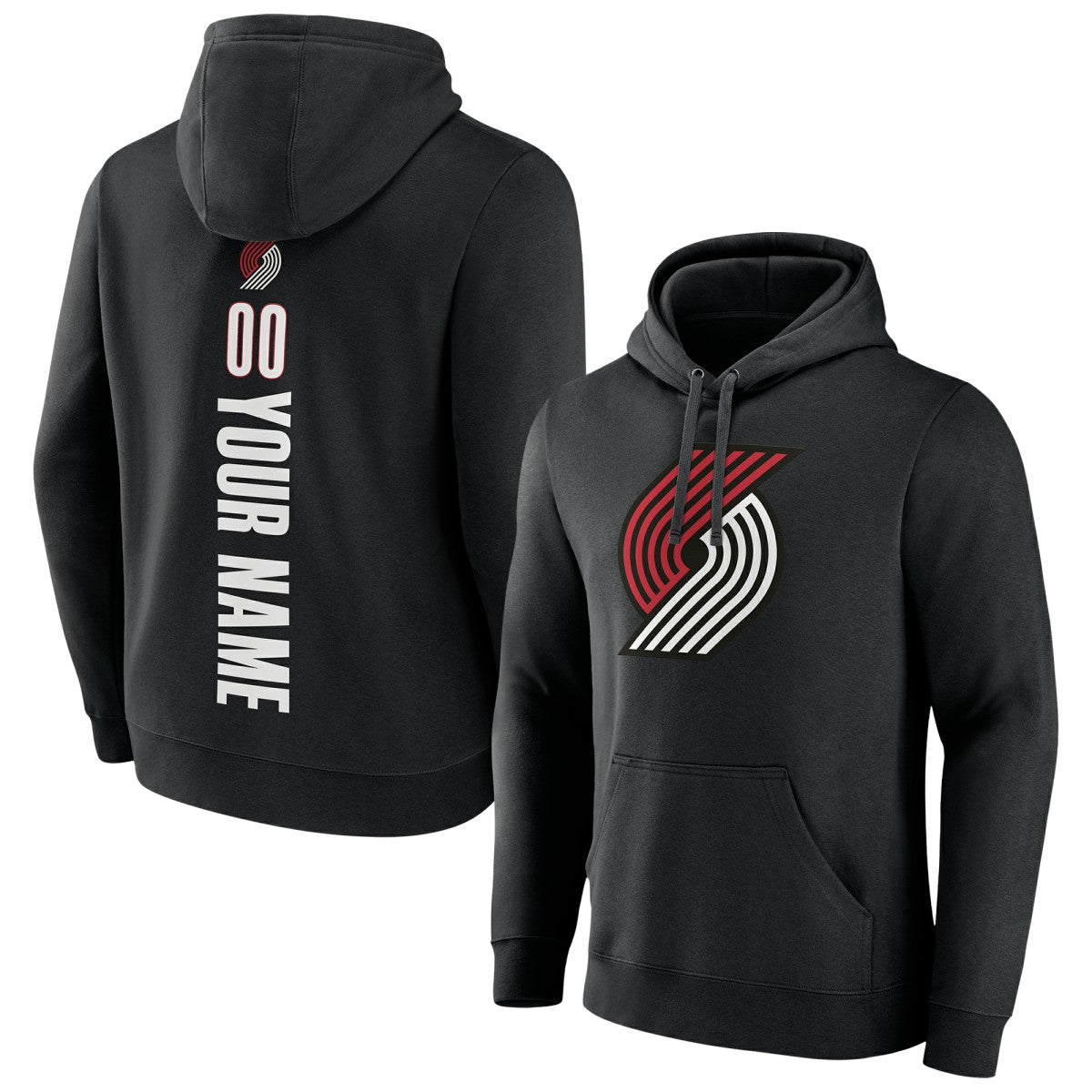 Black Portland Trail Blazers Playmaker Personalized Name & Number Pullover Hoodie | NBA