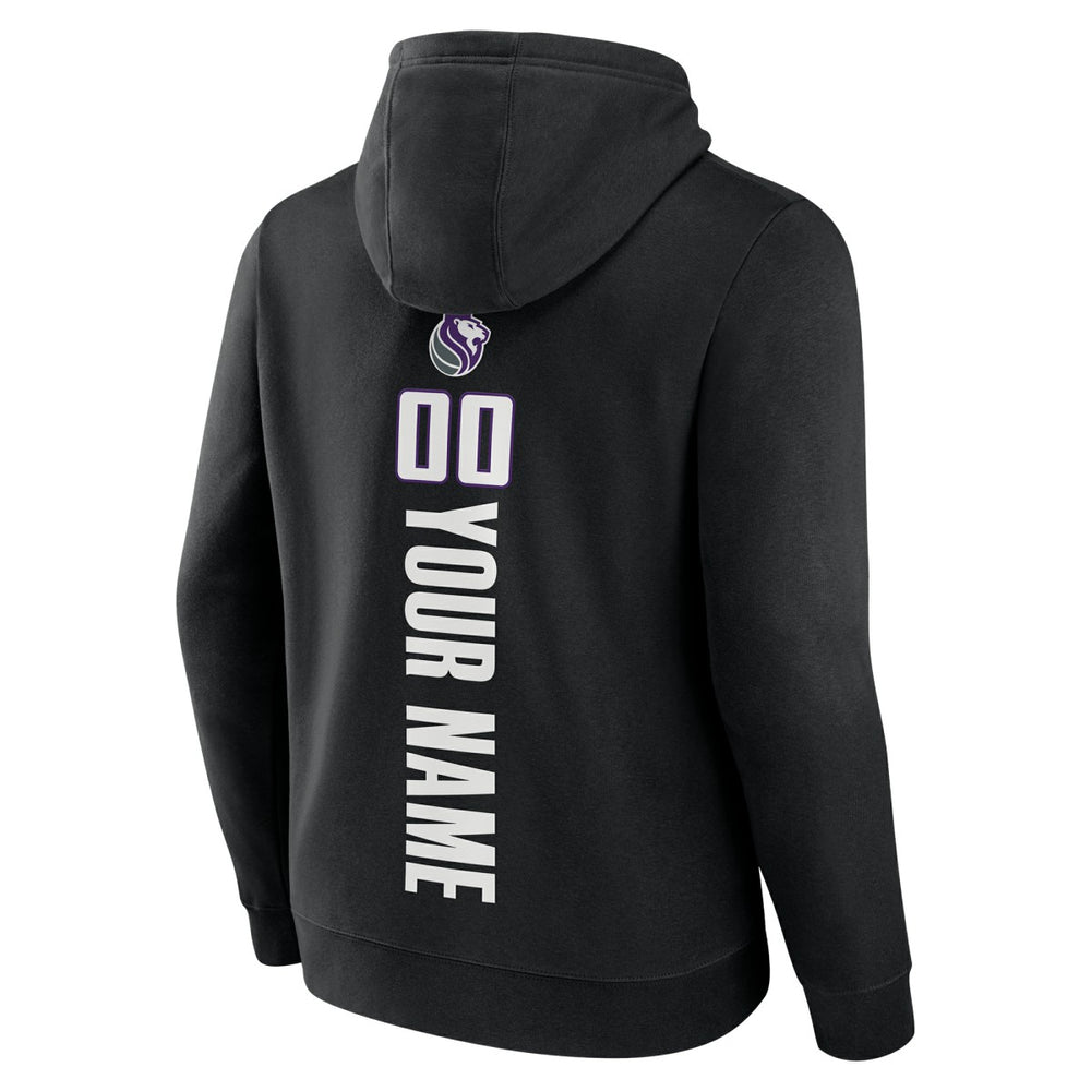 Black Sacramento Kings Playmaker Personalized Name & Number Pullover Hoodie | NBA