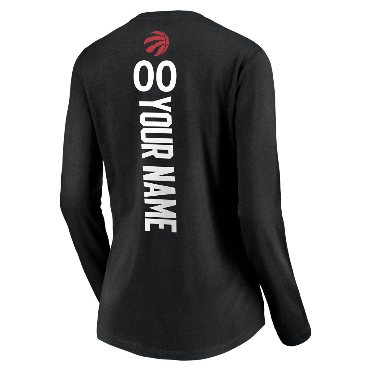 Black Toronto Raptors Women's Playmaker Personalized Name & Number Long Sleeve V-Neck T-Shirt | NBA