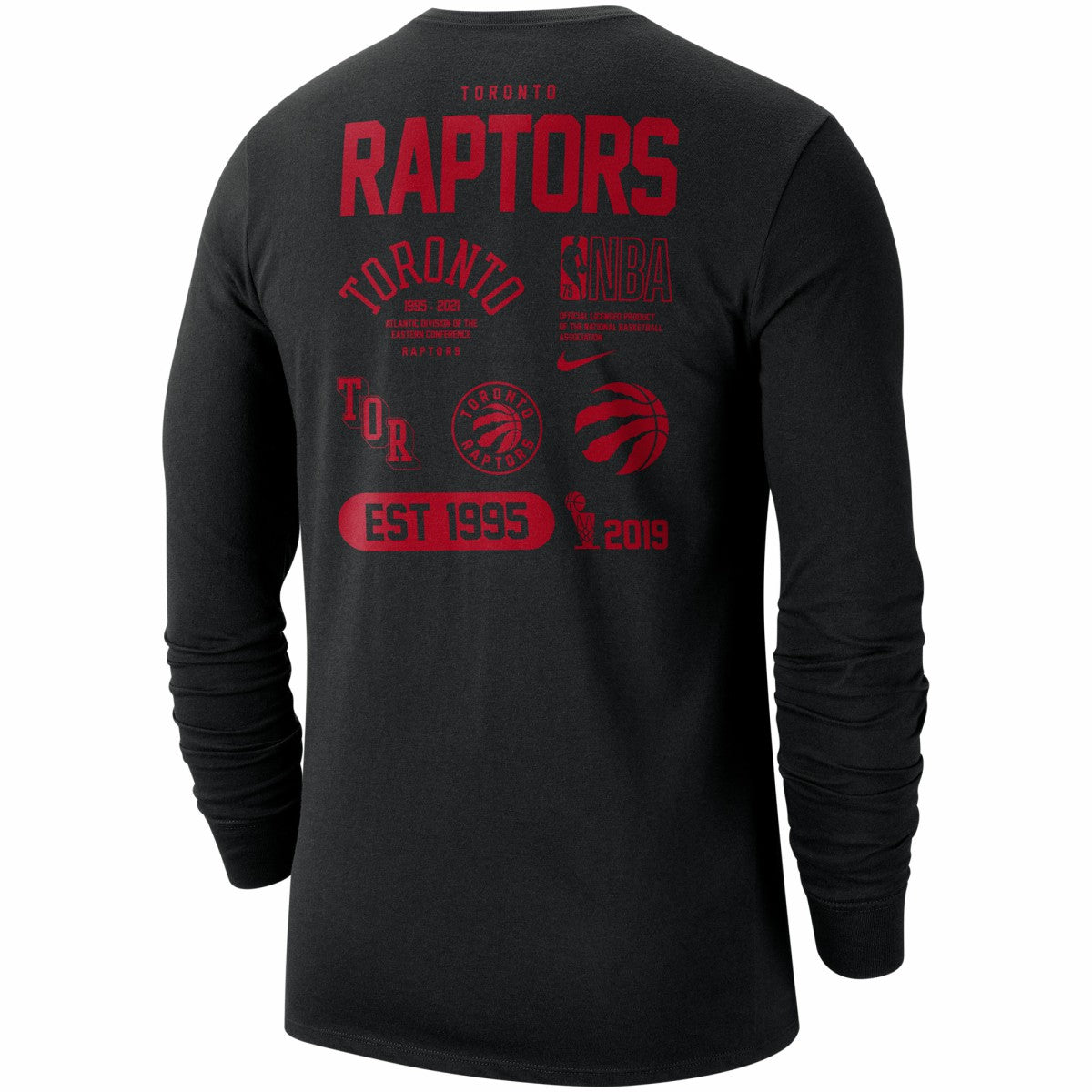 Black Toronto Raptors 75th Anniversary Courtside Element Long Sleeve T-Shirt | NBA