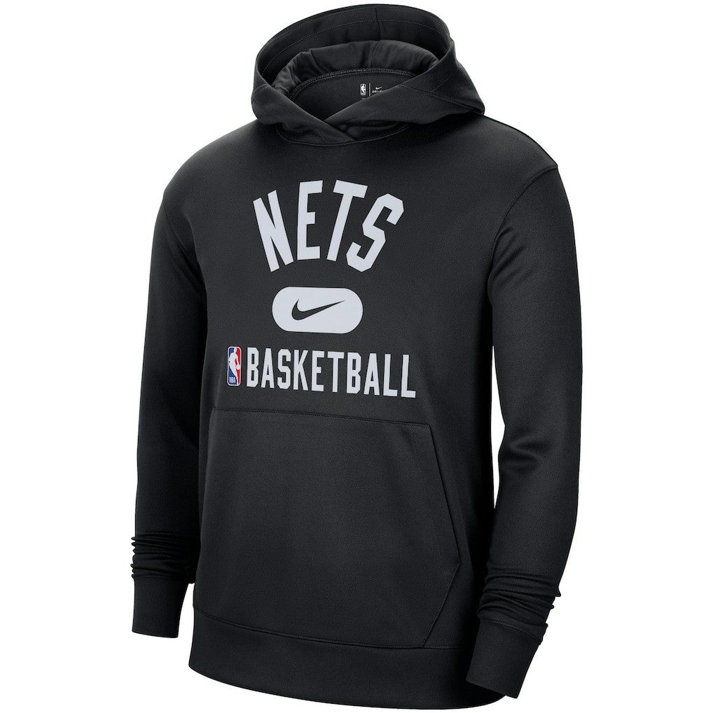 Black Brooklyn Nets 2021-2022 Spotlight On Court Performance Practice Pullover Hoodie | NBA