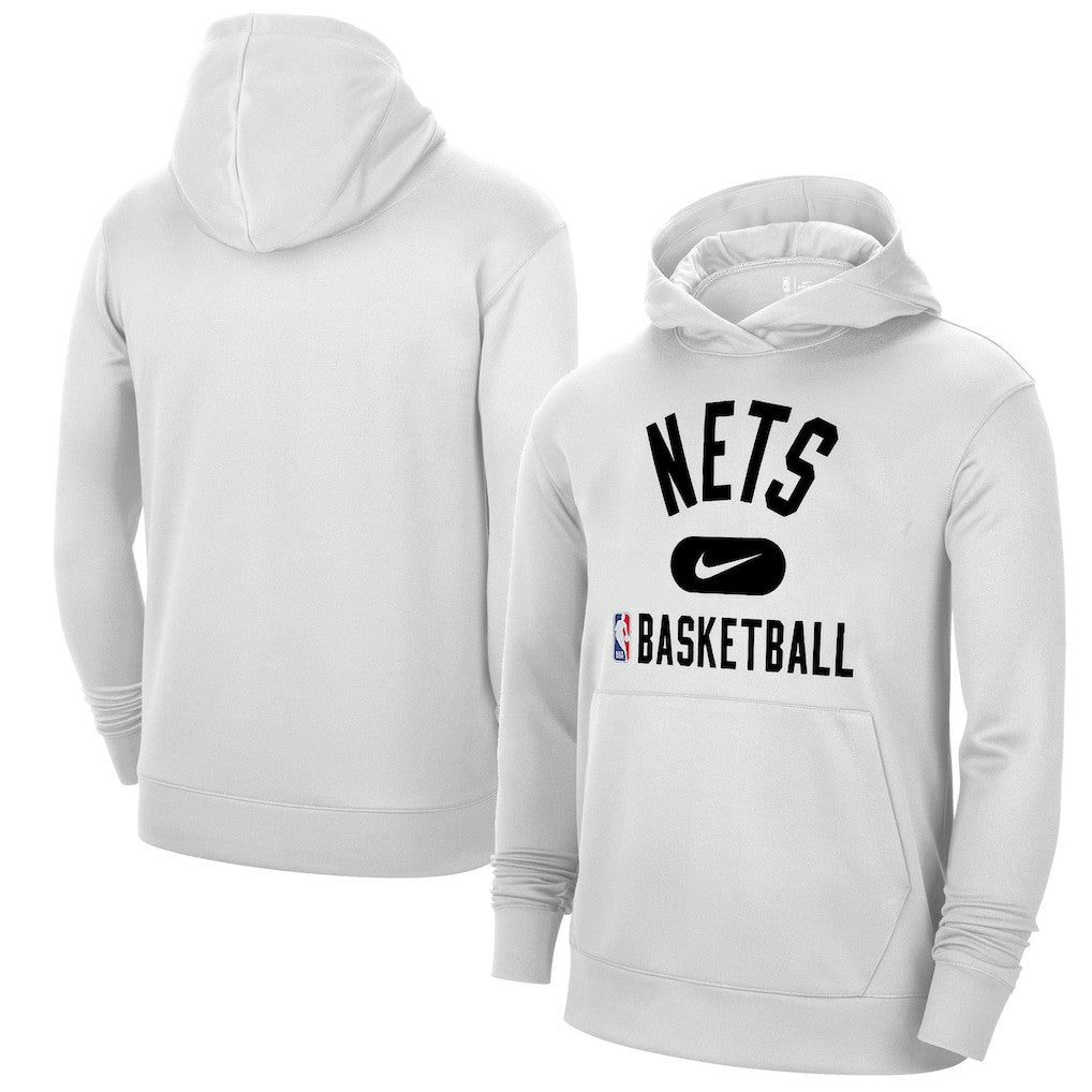 White Brooklyn Nets 2021-2022 Spotlight On Court Performance Practice Pullover Hoodie | NBA
