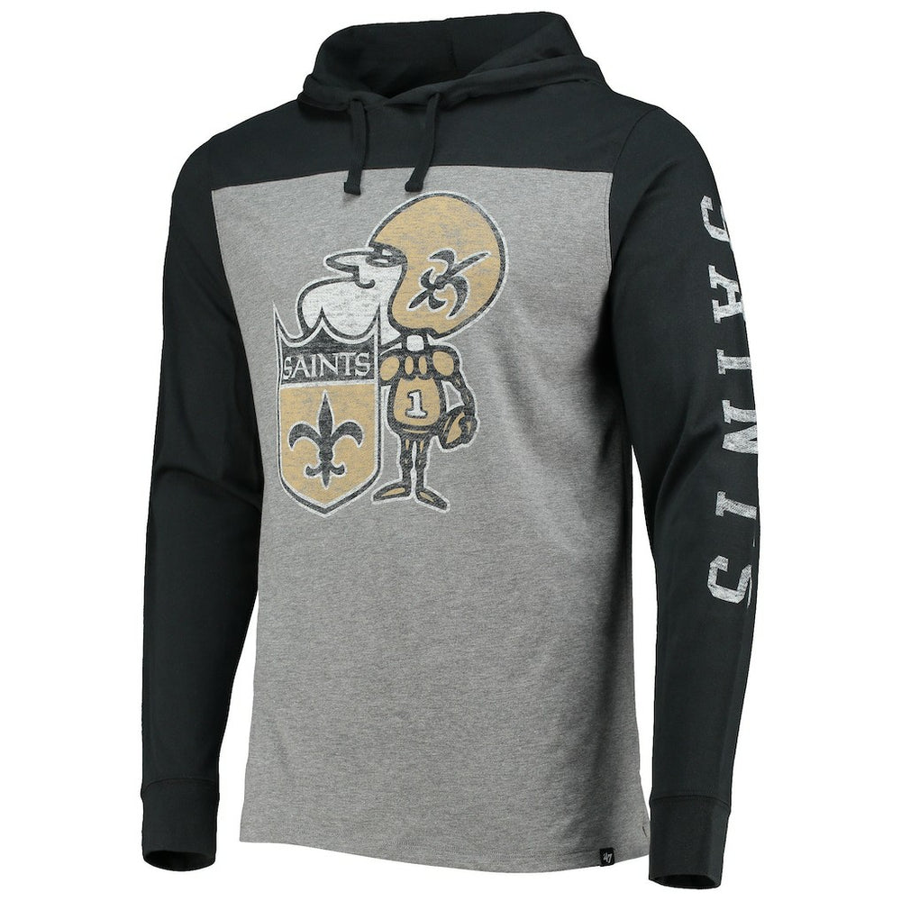 New Orleans Saints '47 Franklin Wooster Throwback Long Sleeve Hoodie T-Shirt | NFL On sale