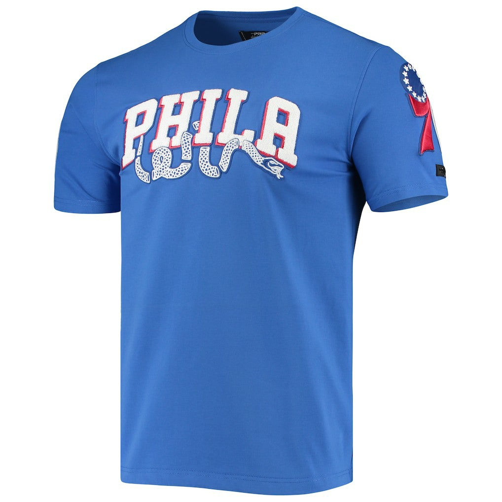 Royal Philadelphia 76ers Pro Standard Chenille Team T-Shirt sale | NBA