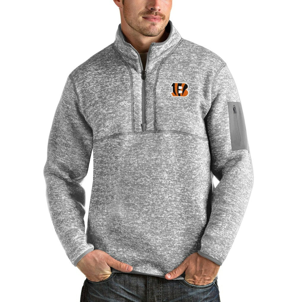 Cincinnati Bengals Antigua Team Logo Fortune Quarter-Zip Pullover Jacket | NFL Online