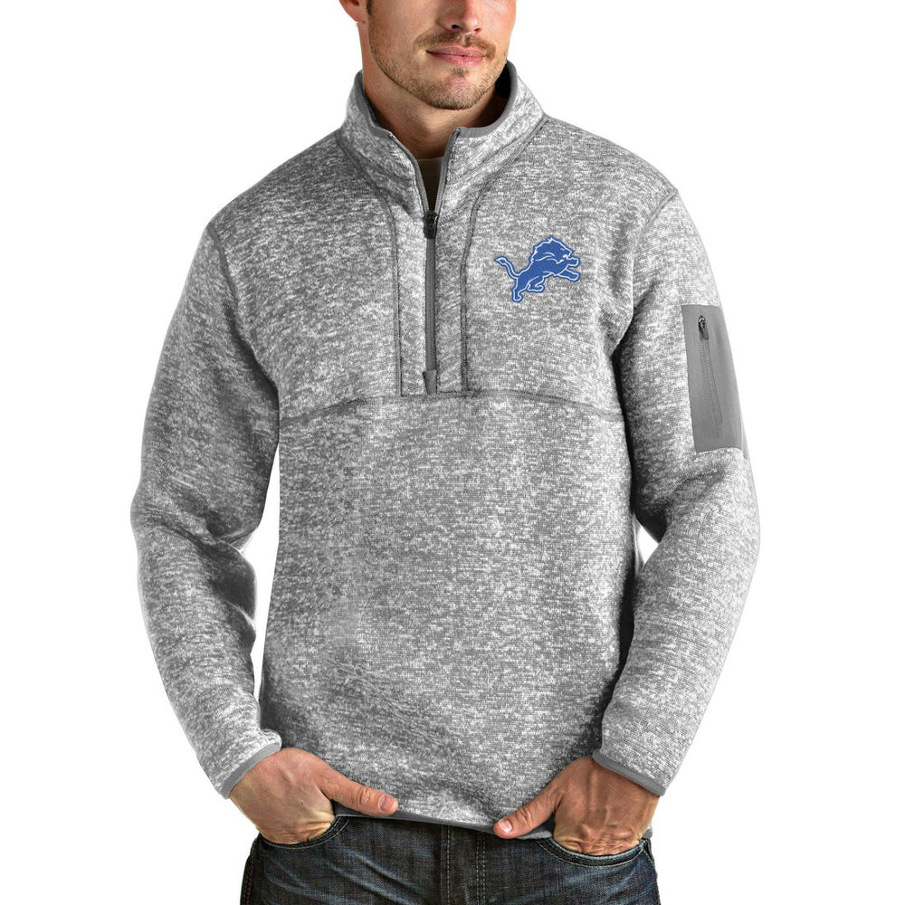 Detroit Lions Antigua Team Logo Fortune Quarter-Zip Pullover Jacket | NFL On sale