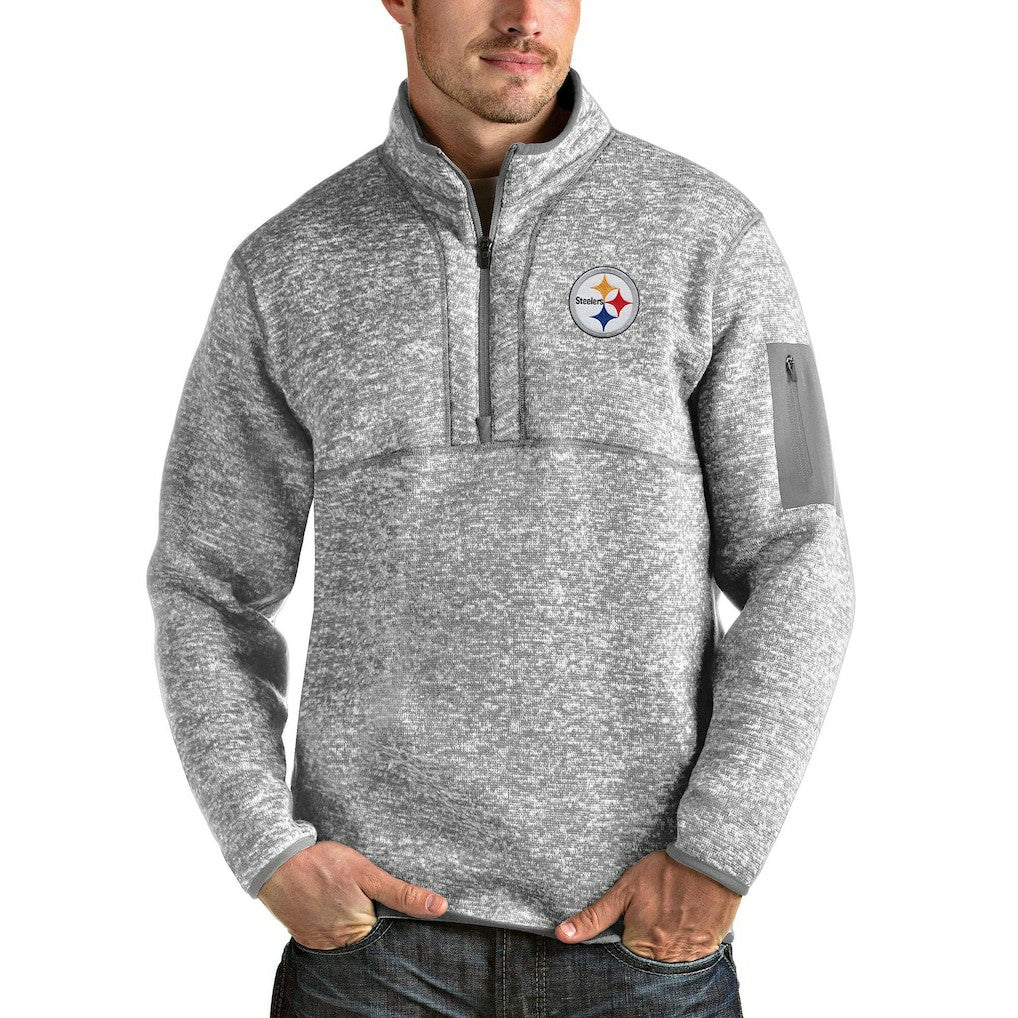 Pittsburgh Steelers Antigua Team Logo Fortune Quarter-Zip Pullover Jacket | NFL On sale
