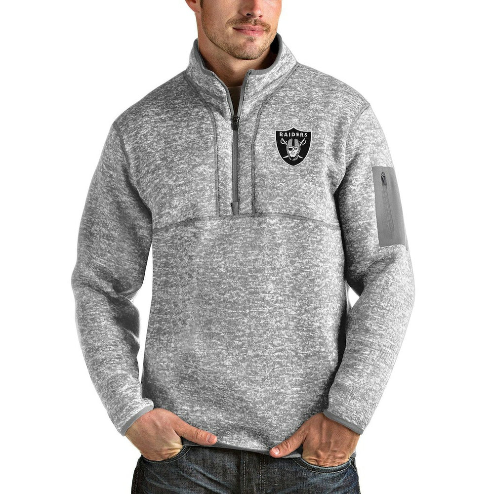 Las Vegas Raiders Antigua Team Logo Fortune Quarter-Zip Pullover Jacket | NFL Online