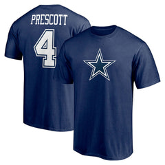 Dallas Cowboys Dak Prescott  Player Icon Name & Number T-Shirt | NFL Discount