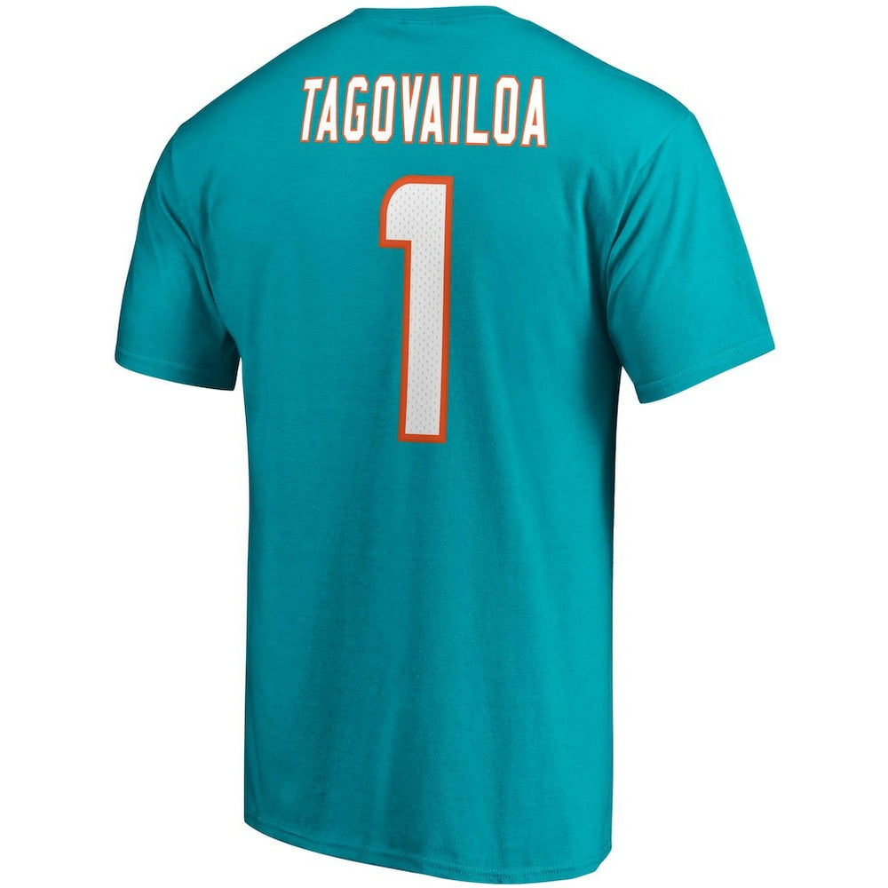 Miami Dolphins Tua Tagovailoa  Player Icon Name & Number T-Shirt | NFL Sale