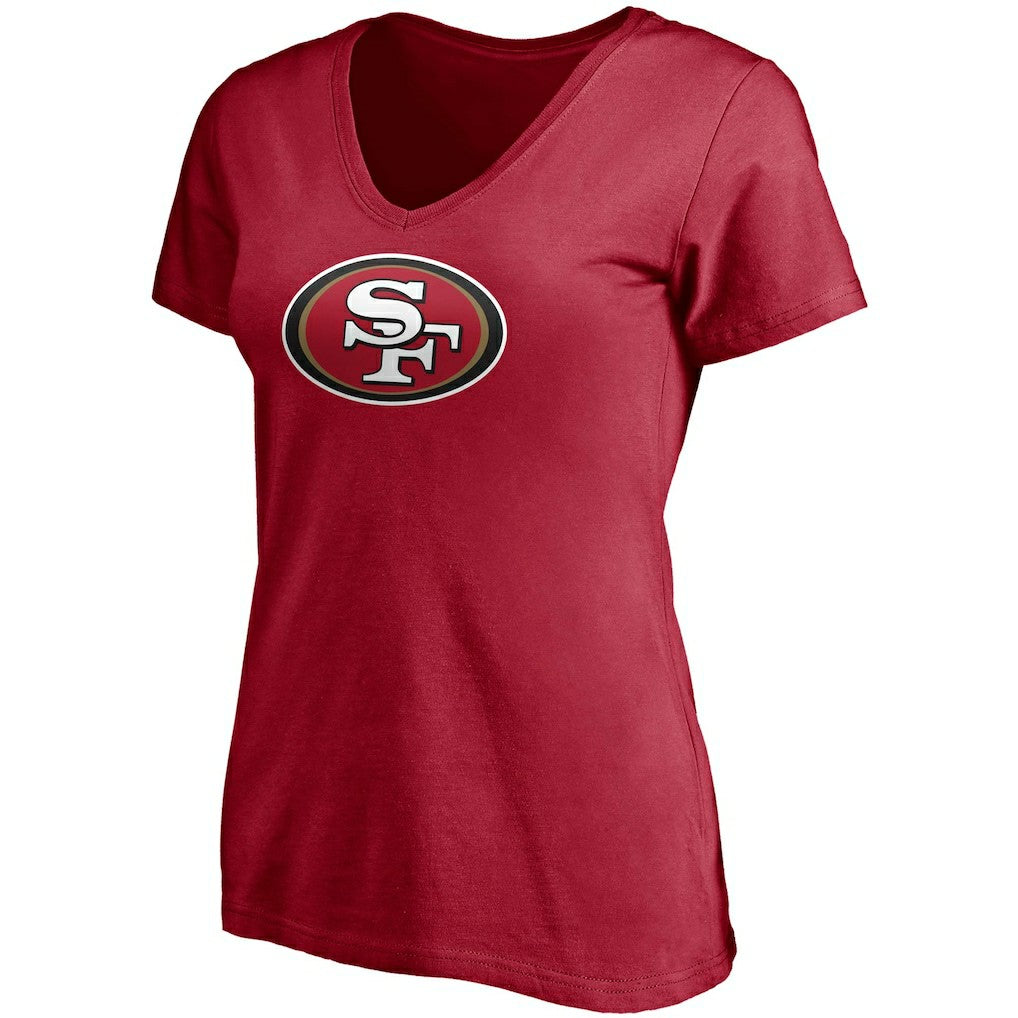 San Francisco 49ers Nick Bosa  Women's Player Icon Name & Number V-Neck T-Shirt | NFL Discount
