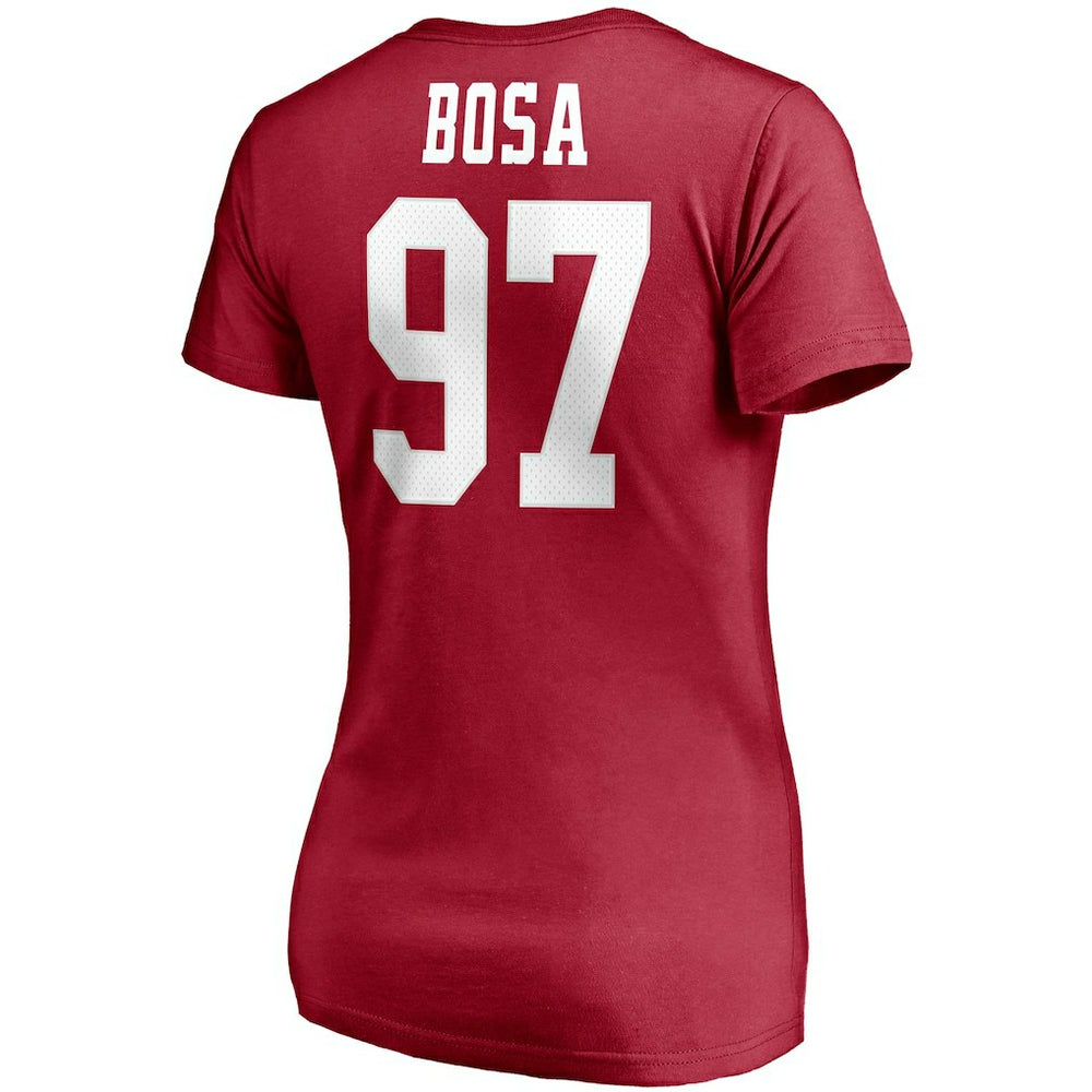 San Francisco 49ers Nick Bosa  Women's Player Icon Name & Number V-Neck T-Shirt | NFL Discount