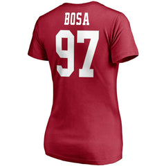 San Francisco 49ers Nick Bosa  Women's Player Icon Name & Number V-Neck T-Shirt | NFL Discount