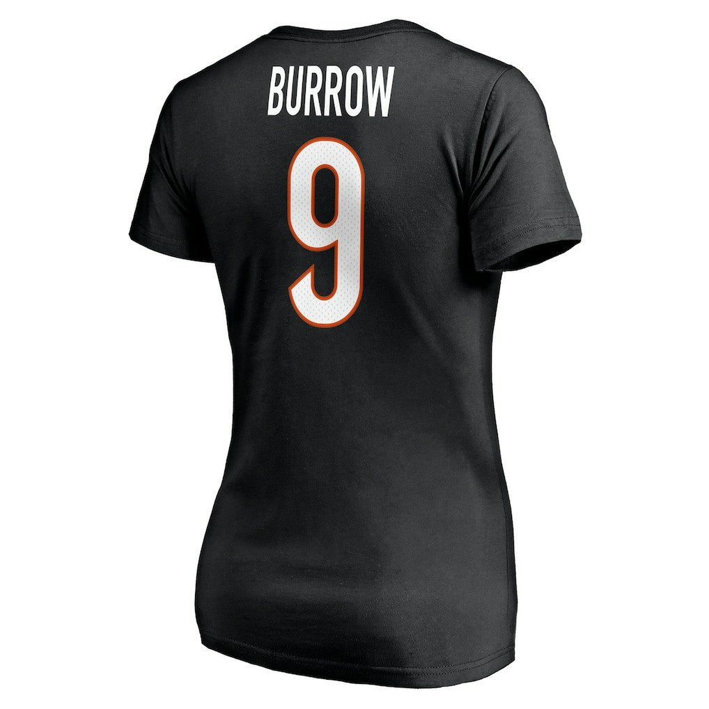 Cincinnati Bengals Joe Burrow  Women's Player Icon Name & Number V-Neck T-Shirt | NFL On sale