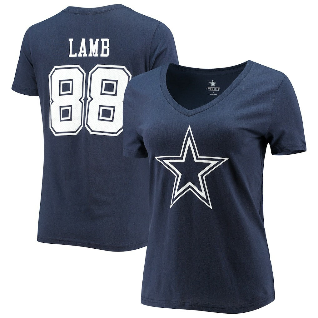 Dallas Cowboys CeeDee Lamb  Women's Player Icon Name & Number V-Neck T-Shirt | NFL Online