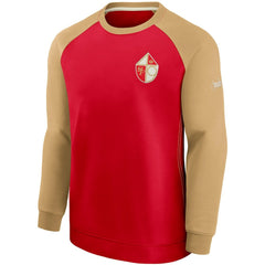 San Francisco 49ers Historic Raglan Crew Performance Sweater | NFL Discount