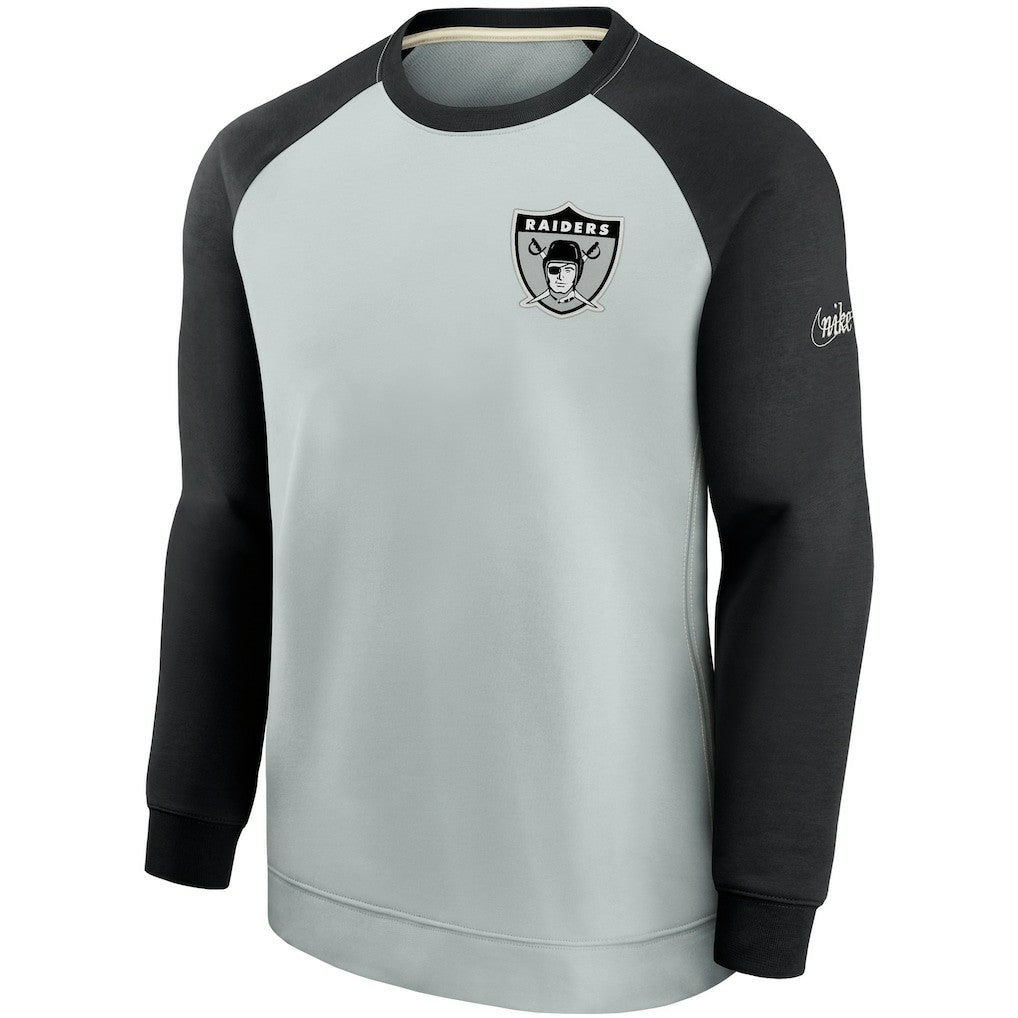 Las Vegas Raiders Historic Raglan Crew Performance Sweater | NFL On sale