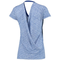 Chicago Cubs Touch Women's Hail Mary V-Neck Back Wrap T-Shirt - MLB T-shirts