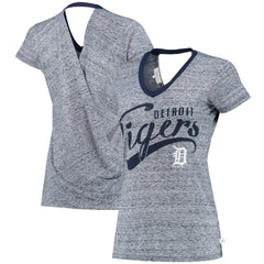 Detroit Tigers Touch Women's Hail Mary V-Neck Back Wrap T-Shirt - MLB T-shirts