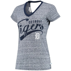 Detroit Tigers Touch Women's Hail Mary V-Neck Back Wrap T-Shirt - MLB T-shirts