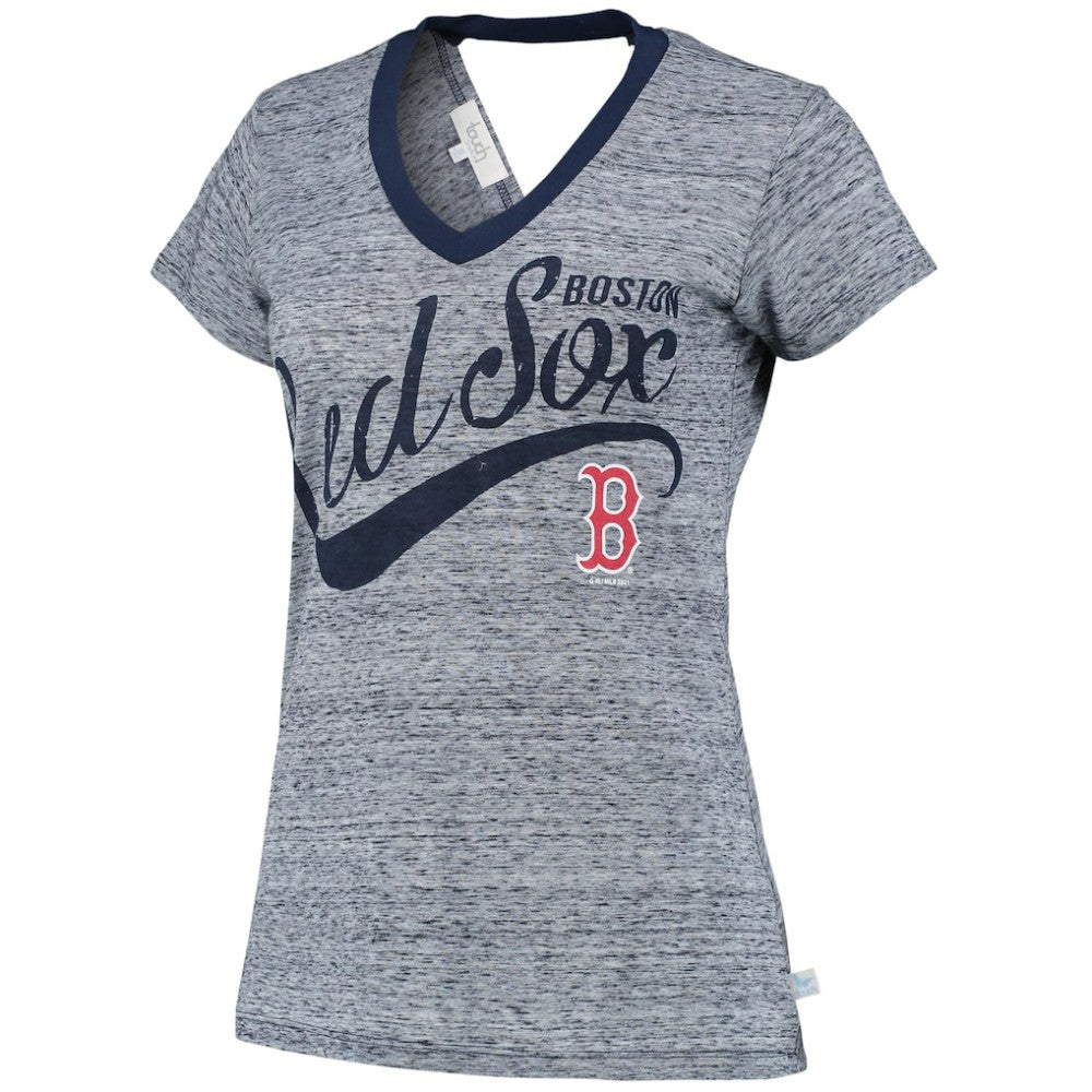Boston Red Sox Touch Women's Hail Mary V-Neck Back Wrap T-Shirt - MLB T-shirts