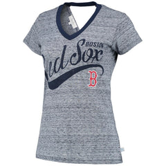 Boston Red Sox Touch Women's Hail Mary V-Neck Back Wrap T-Shirt - MLB T-shirts