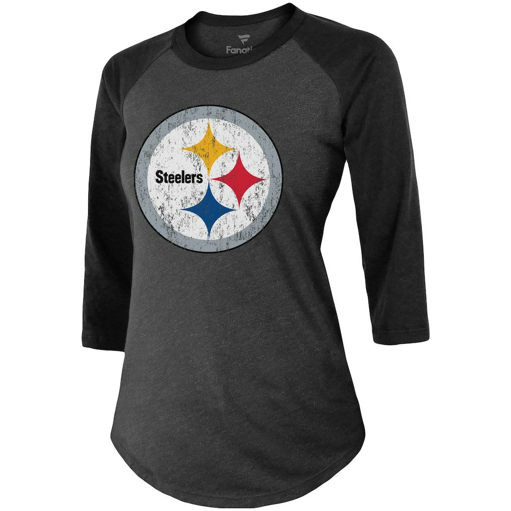 Pittsburgh Steelers Chase Claypool  Women's Team Player Name & Number Tri-Blend Raglan 3/4-Sleeve T-Shirt | NFL US