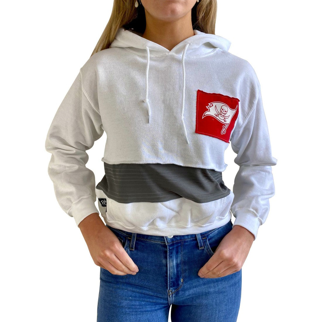 Tampa Bay Buccaneers Refried Apparel Women's Sustainable Crop Dolman Pullover Hoodie | NFL On sale