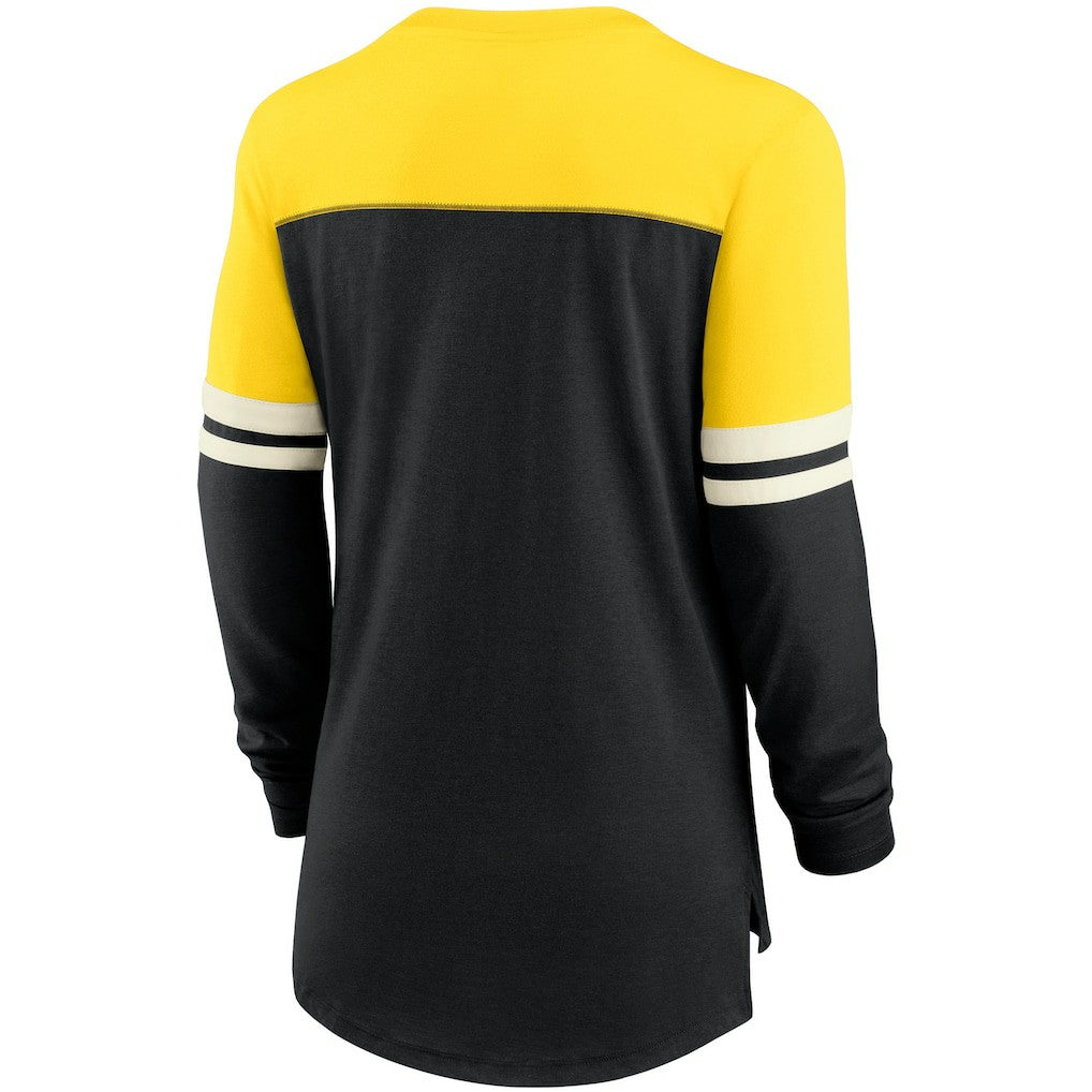 Pittsburgh Steelers Women's Retro Script Performance Tri-Blend Long Sleeve T-Shirt | NFL Discount
