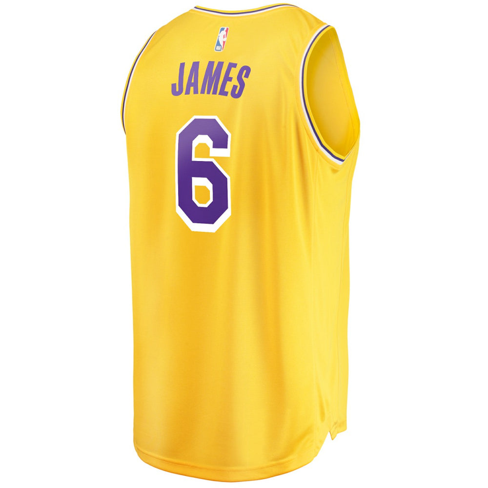 Icon Edition LeBron James Los Angeles Lakers #6 Fast Break Replica Player Jersey Gold | NBA