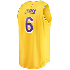 Icon Edition LeBron James Los Angeles Lakers #6 Fast Break Replica Player Jersey Gold | NBA