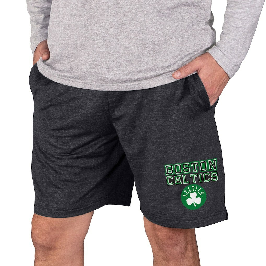 Charcoal Boston Celtics Concepts Sport Bullseye Knit Jam Shorts | NBA