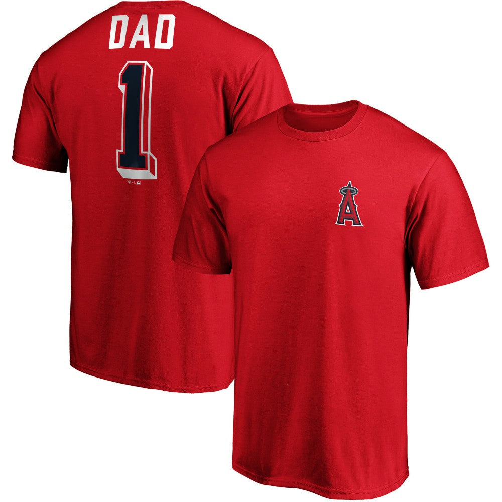Los Angeles Angels Fanatics Number One Dad Team T-Shirt - MLB T-shirts