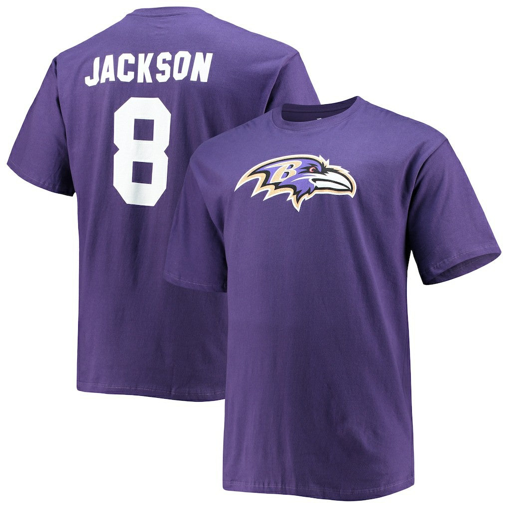 Baltimore Ravens Lamar Jackson  Big & Tall Player Name & Number T-Shirt | NFL Discount