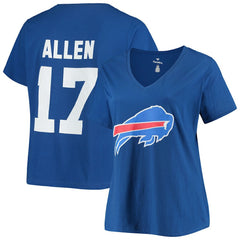 Buffalo Bills Josh Allen  Women's Plus Size Name & Number V-Neck T-Shirt | NFL Hot
