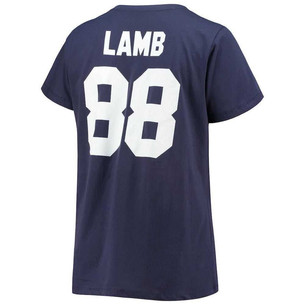 Dallas Cowboys CeeDee Lamb  Women's Plus Size Name & Number V-Neck T-Shirt | NFL New