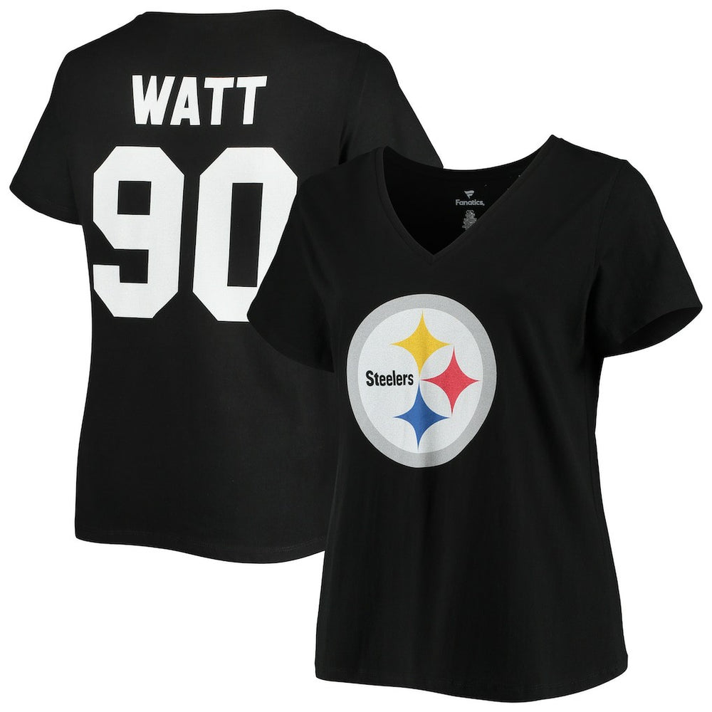 Pittsburgh Steelers T.J. Watt  Women's Plus Size Name & Number V-Neck T-Shirt | NFL Online