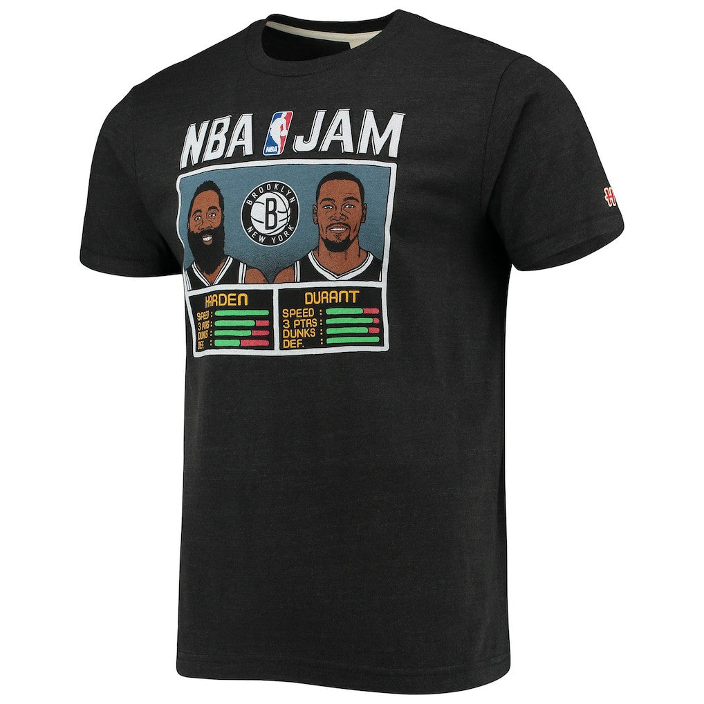 Heathered Charcoal James Harden & Kevin Durant Brooklyn Nets Homage NBA Jam T-Shirt | NBA