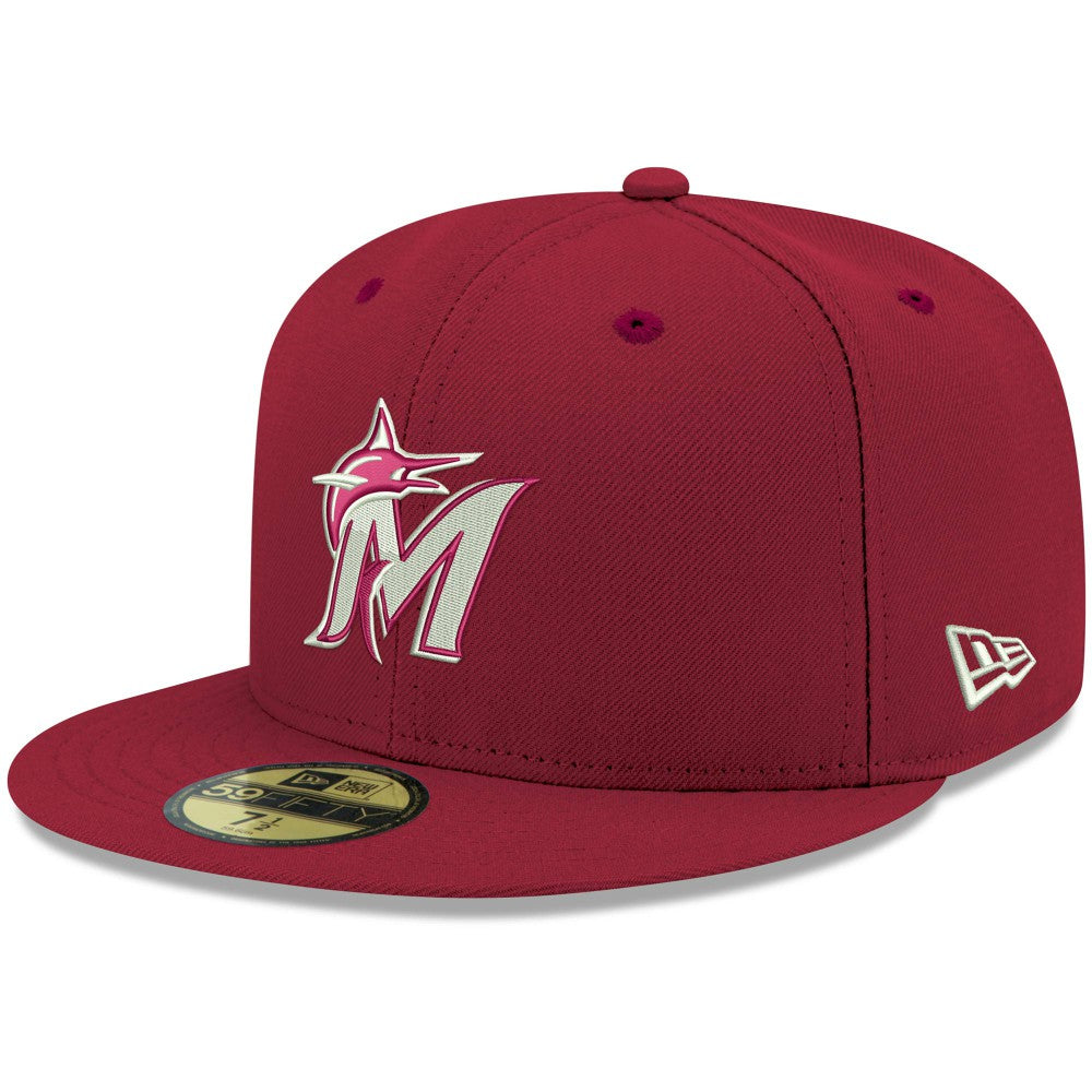 Miami Marlins New Era White Logo 59FIFTY Fitted Hat - MLB Hats